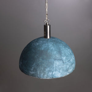 Kauri Organic Ceramic Dome Pendant Light 37cm, Blue Earth - View 6