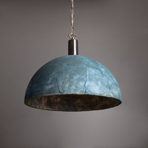 Kauri Organic Ceramic Dome Pendant Light 37cm, Blue Earth - View 5