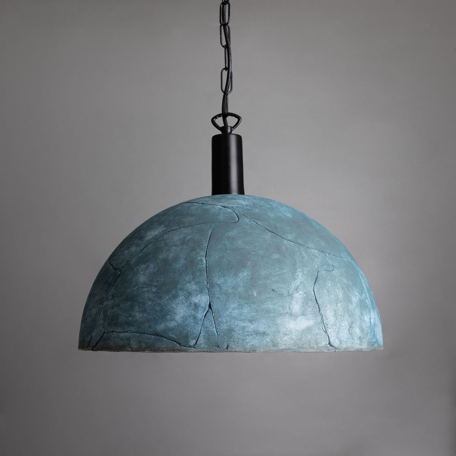Kauri Organic Ceramic Dome Pendant Light 37cm, Blue Earth - View 10