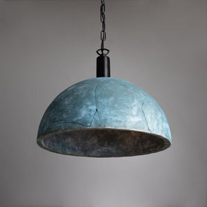 Kauri Organic Ceramic Dome Pendant Light 37cm, Blue Earth - View 11