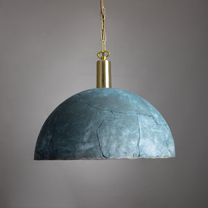 Kauri Organic Ceramic Dome Pendant Light 37cm, Blue Earth - View 7