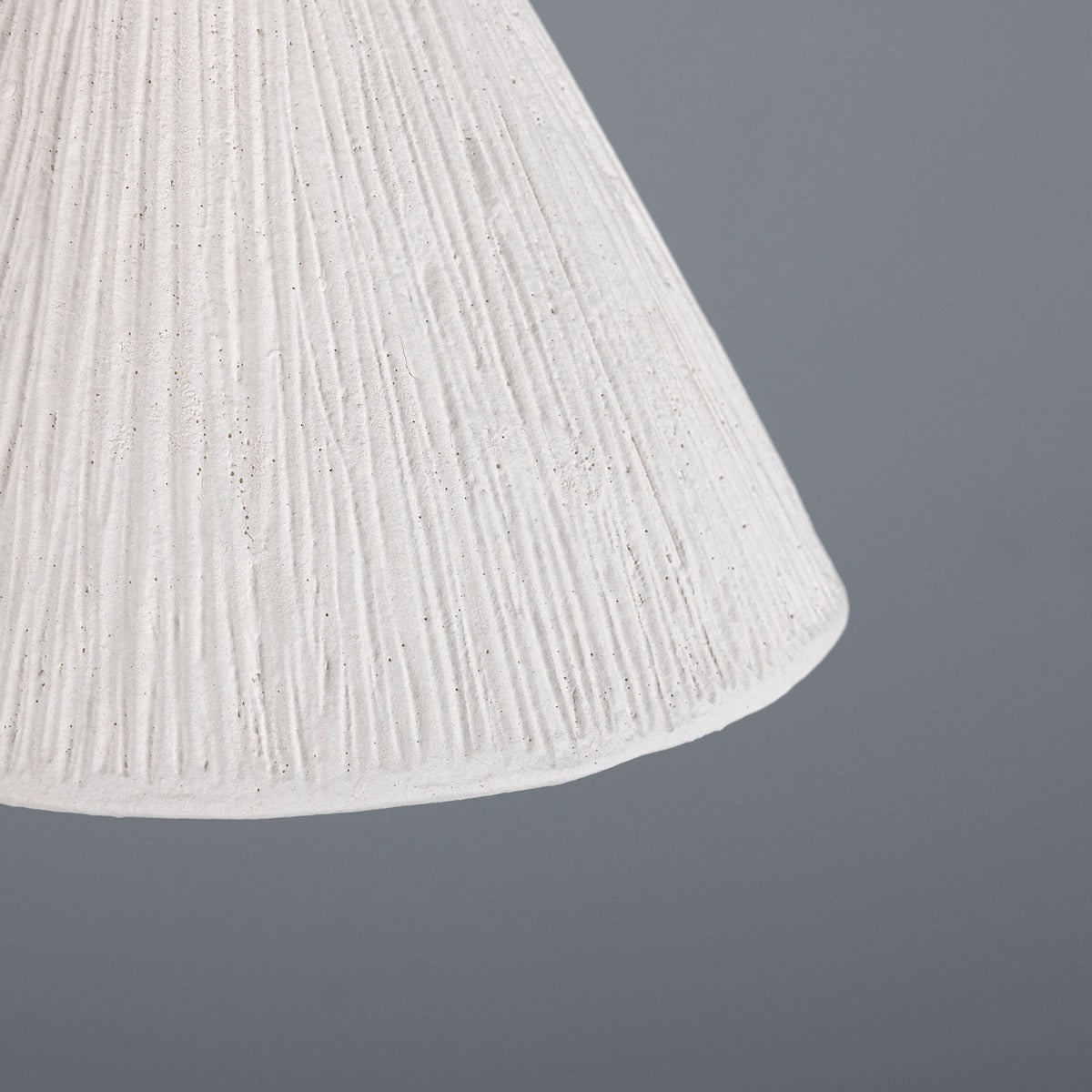 Tilia Organic Ceramic Cone Pendant Light 24cm, Matte White Striped - View 5
