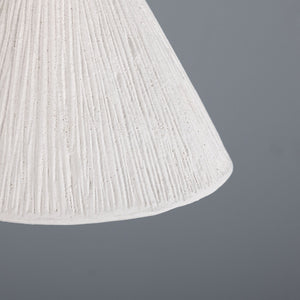 Tilia Organic Ceramic Cone Pendant Light 24cm, Matte White Striped - View 5