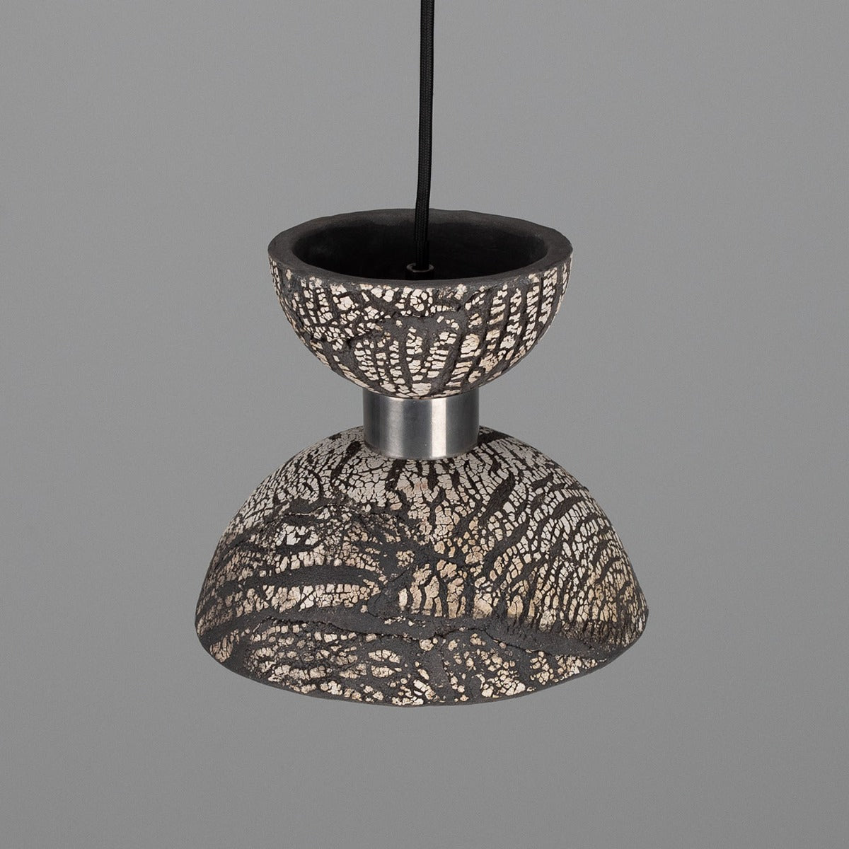 Nakaii Organic Ceramic Pendant Light 20cm, Black Clay - View 4