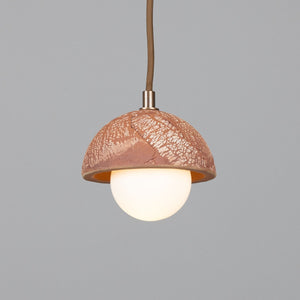 Ferox Small Ceramic Dome Pendant Light 14cm, Red Iron - View 1
