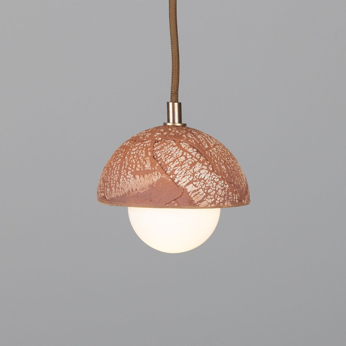 Ferox Small Ceramic Dome Pendant Light 14cm, Red Iron - View 3