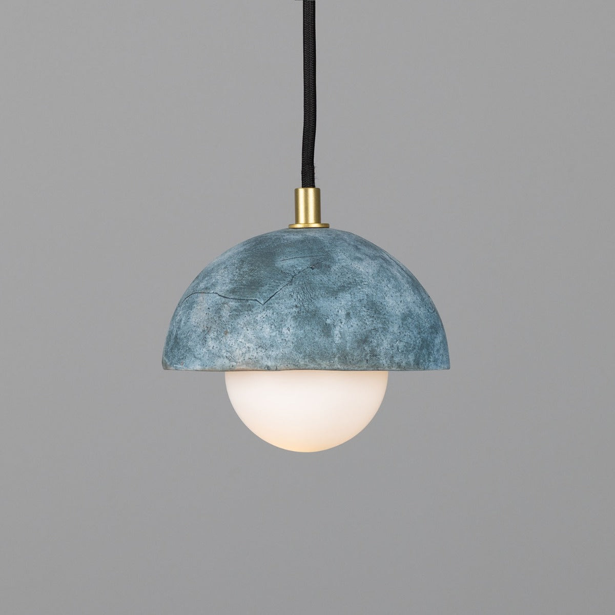 Ferox Small Ceramic Dome Pendant Light 14cm, Blue Earth - View 2