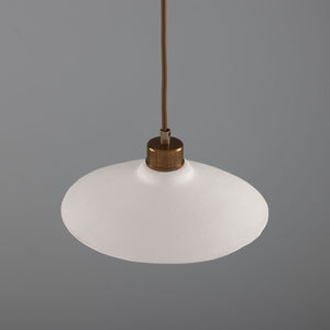 Pyrus Organic Ceramic Pendant Light 28cm, Matte White Striped - View 8
