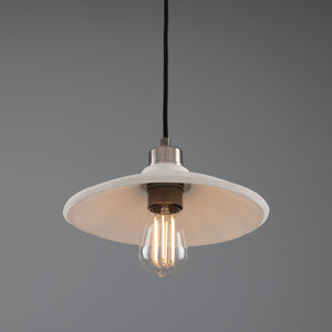 Pyrus Organic Ceramic Pendant Light 28cm, Matte White Striped - View 12