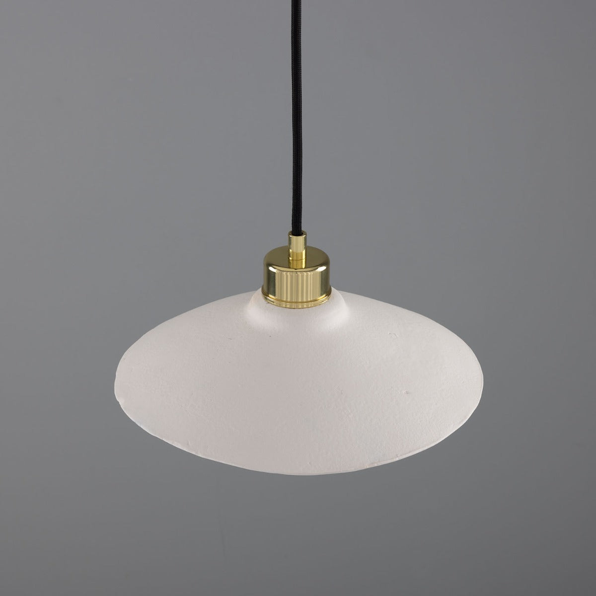 Pyrus Organic Ceramic Pendant Light 28cm, Matte White Striped - View 18