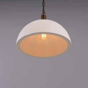 Kauri Rounded Dome Pendant Light, Matte White 37cm IP20 - View 2