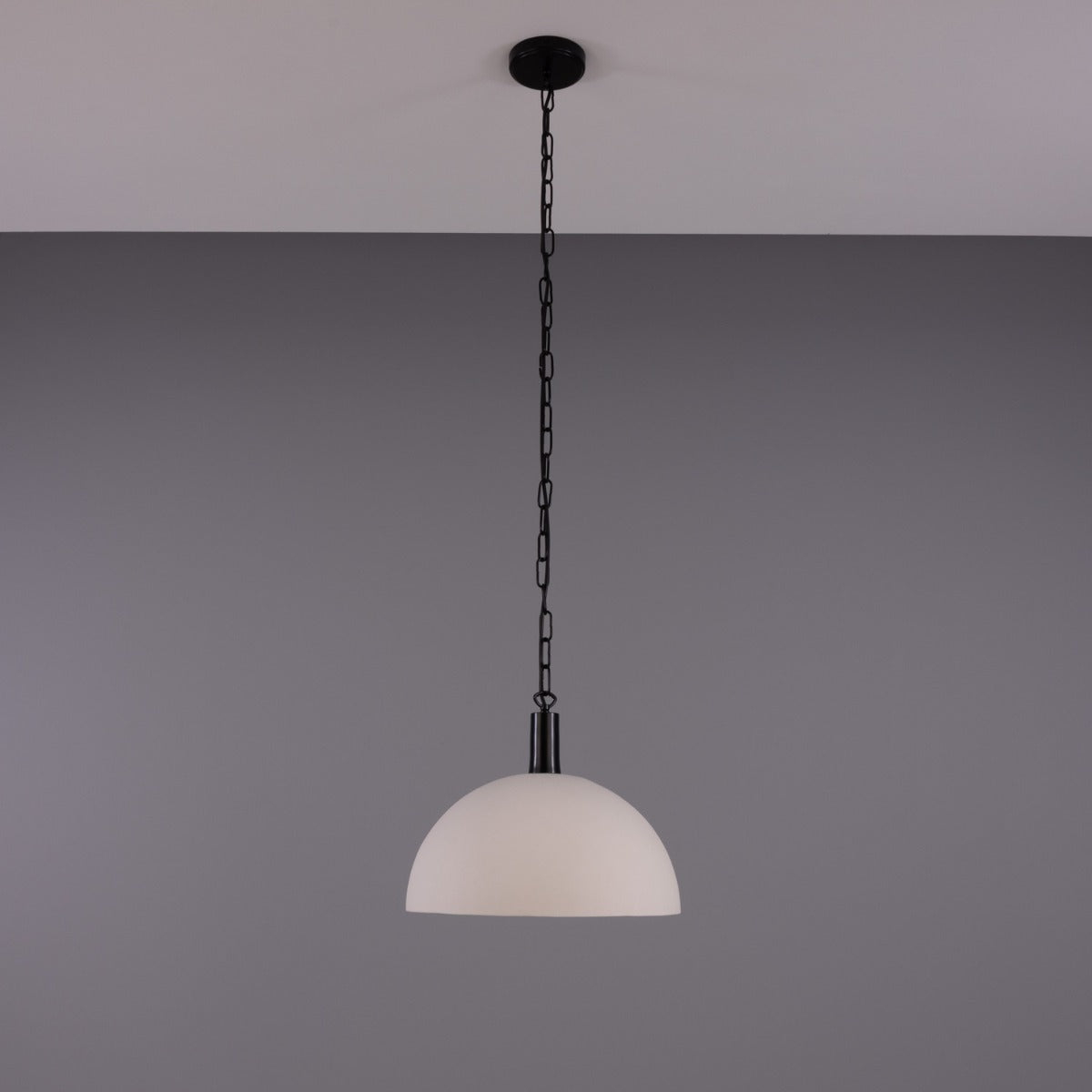 Kauri Rounded Dome Pendant Light, Matte White 37cm IP20 - View 11
