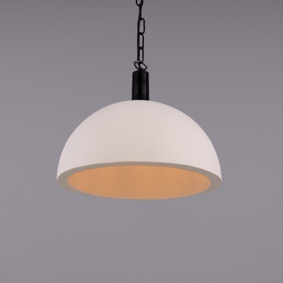 Kauri Rounded Dome Pendant Light, Matte White 37cm IP20 - View 12