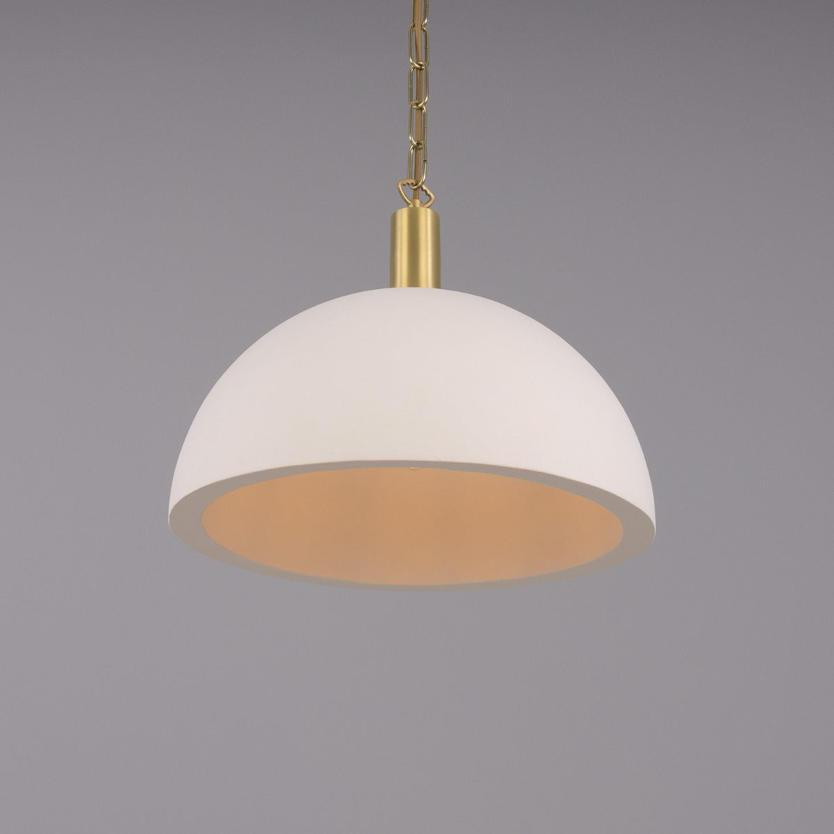 Kauri Rounded Dome Pendant Light, Matte White 37cm IP20 - View 7