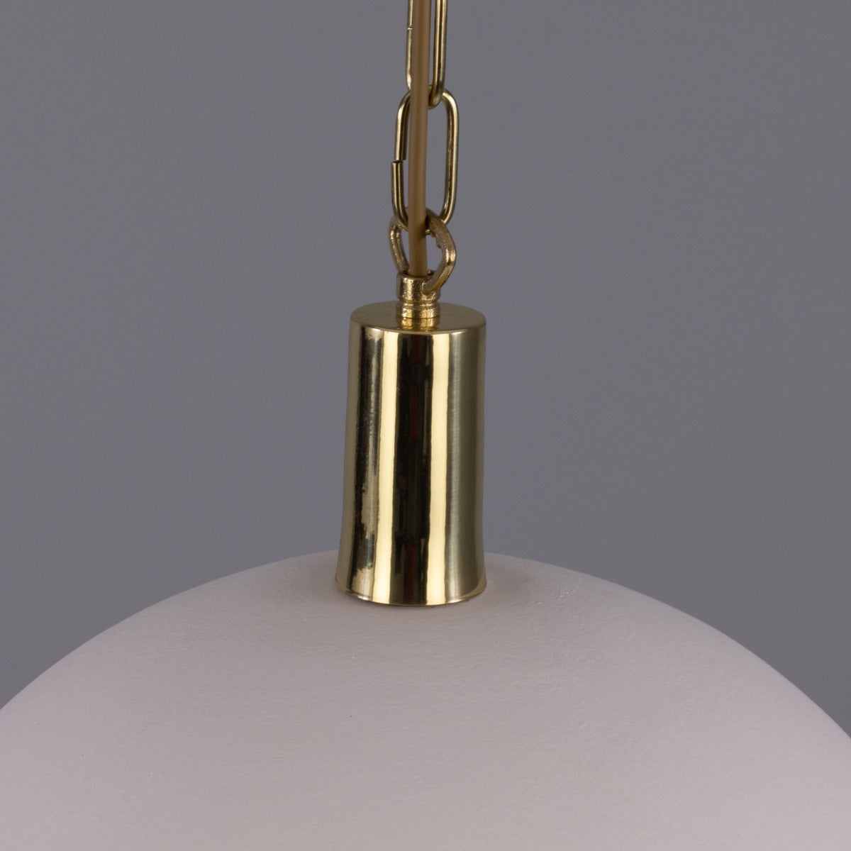 Kauri Rounded Dome Pendant Light, Matte White 37cm IP20 - View 8