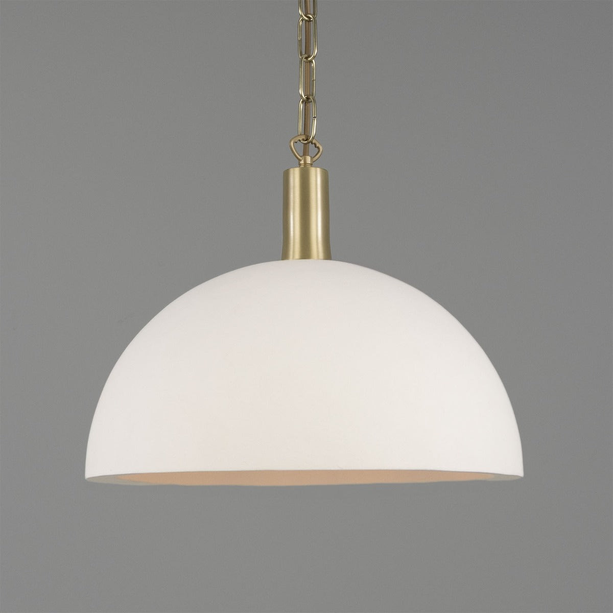 Kauri Rounded Dome Pendant Light, Matte White 37cm IP20 - Main View