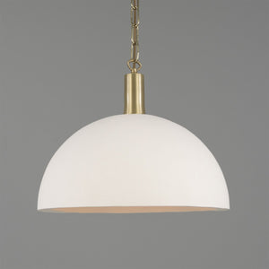 Kauri Rounded Dome Pendant Light, Matte White 37cm IP20 - Main View