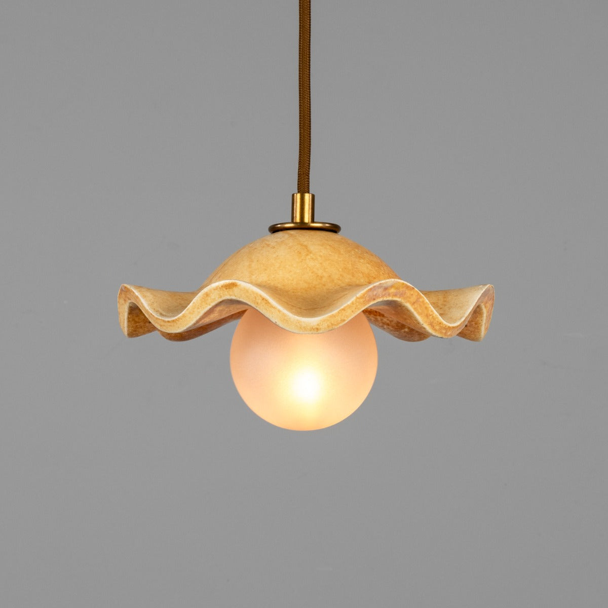 Rivale Pendant Light with Wavy Ceramic Shade, Oatstone 21cm IP20 - View 13