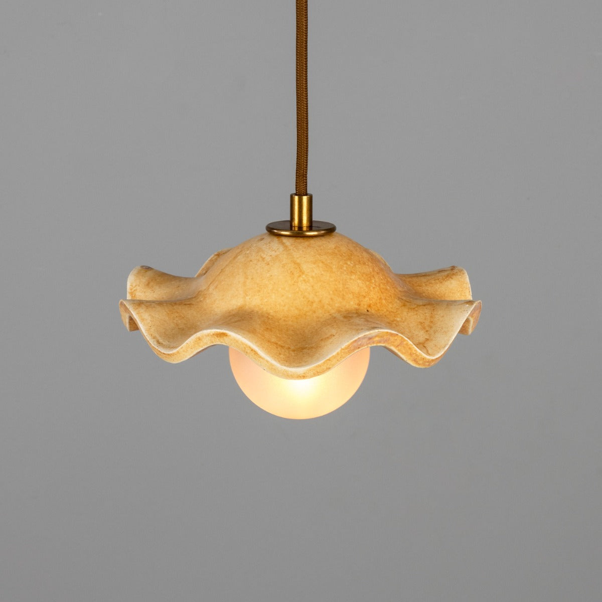 Rivale Pendant Light with Wavy Ceramic Shade, Oatstone 21cm IP20 - View 12