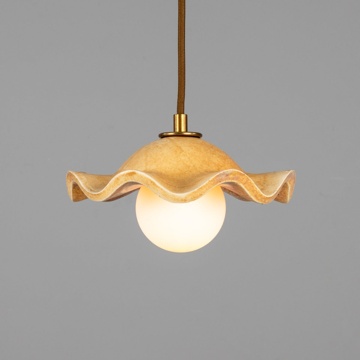 Rivale Pendant Light with Wavy Ceramic Shade, Oatstone 21cm IP20 - View 16