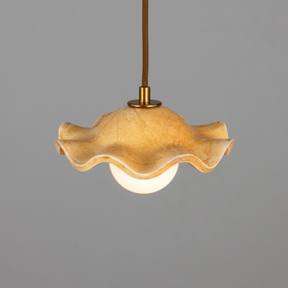 Rivale Pendant Light with Wavy Ceramic Shade, Oatstone 21cm IP20 - View 15
