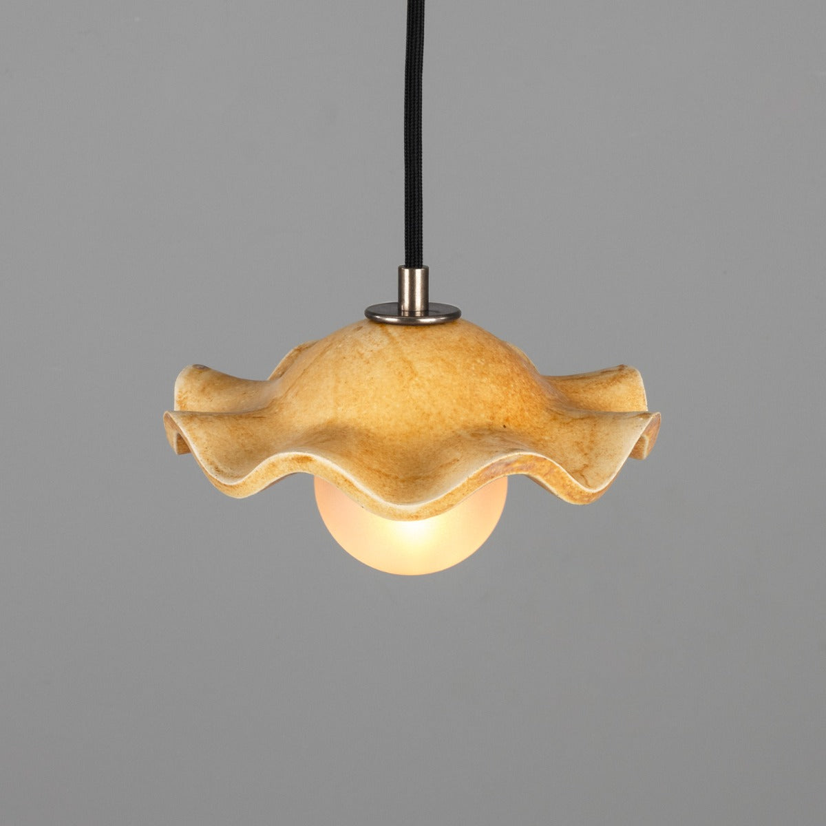 Rivale Pendant Light with Wavy Ceramic Shade, Oatstone 21cm IP20 - View 6