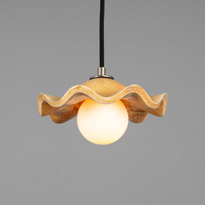 Rivale Pendant Light with Wavy Ceramic Shade, Oatstone 21cm IP20 - View 2