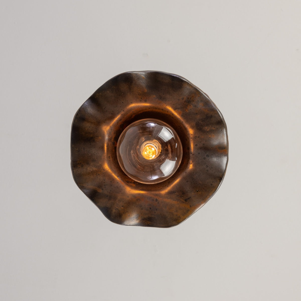 Rivale Pendant Light with Wavy Ceramic Shade, Rust Iron 21cm IP20 - View 7