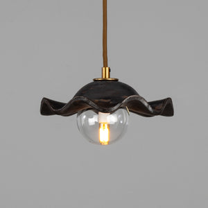 Rivale Pendant Light with Wavy Ceramic Shade, Metallic Earth 21cm IP20 - View 5