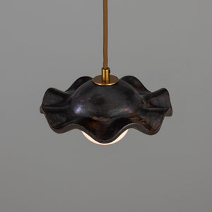 Rivale Pendant Light with Wavy Ceramic Shade, Metallic Earth 21cm IP20 - View 6