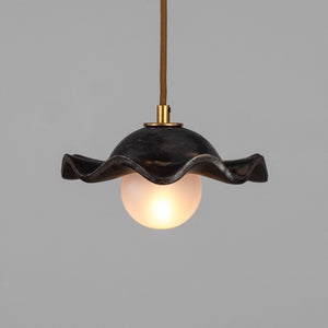 Rivale Pendant Light with Wavy Ceramic Shade, Metallic Earth 21cm IP20 - View 8
