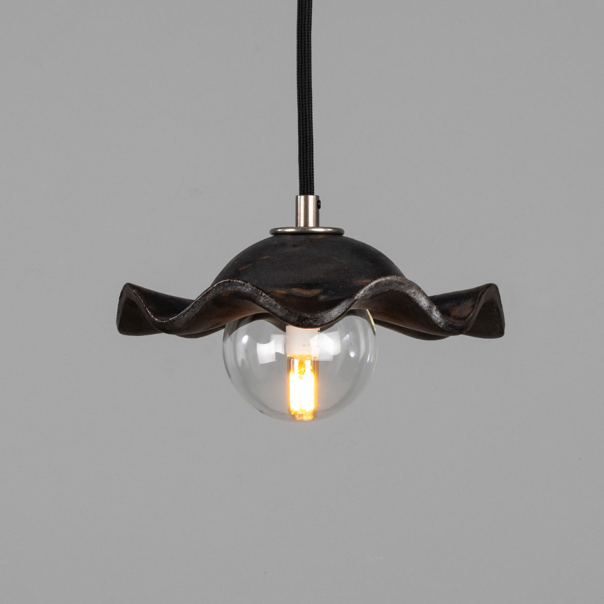Rivale Pendant Light with Wavy Ceramic Shade, Metallic Earth 21cm IP20 - View 14