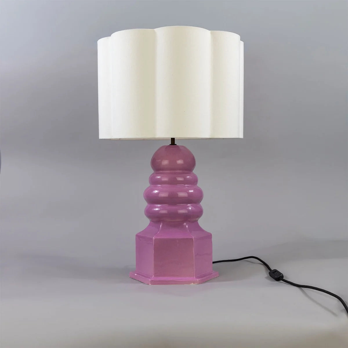 Safi Small Ceramic Table Lamp with Fabric Shade 75cm IP20 - Like New