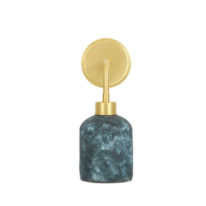 Osier Organic Ceramic Wall Light, Blue Earth - View 3