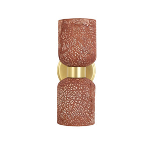 Sakura Double Ceramic and Brass Wall Light, Red Iron - View 3