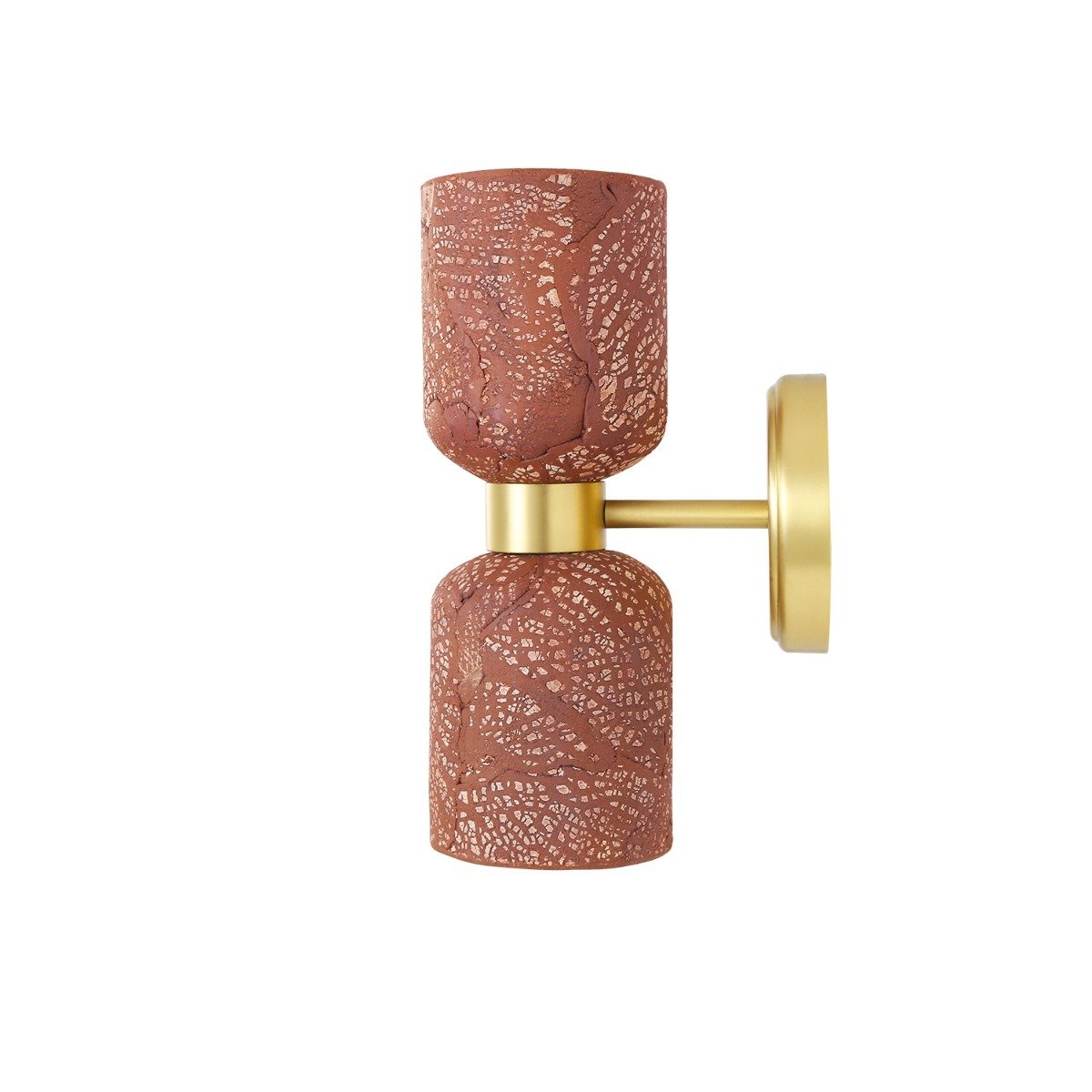 Sakura Double Ceramic and Brass Wall Light, Red Iron - View 2