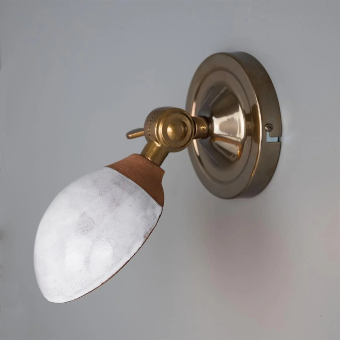 Coco Adjustable Ceramic Wall Light, Terracotta and White Glaze 19cm IP20 - Subtle Wear