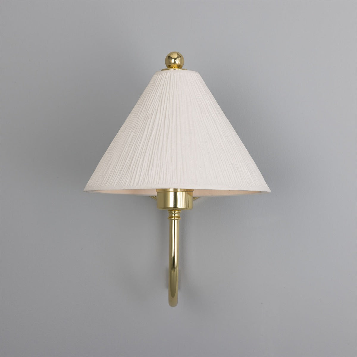 Tilia Organic Ceramic Cone Wall Light 24cm, Matte White Striped - View 10
