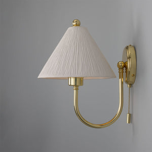 Tilia Organic Ceramic Cone Wall Light 24cm, Matte White Striped - View 9