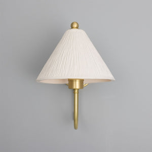 Tilia Organic Ceramic Cone Wall Light 24cm, Matte White Striped - View 14
