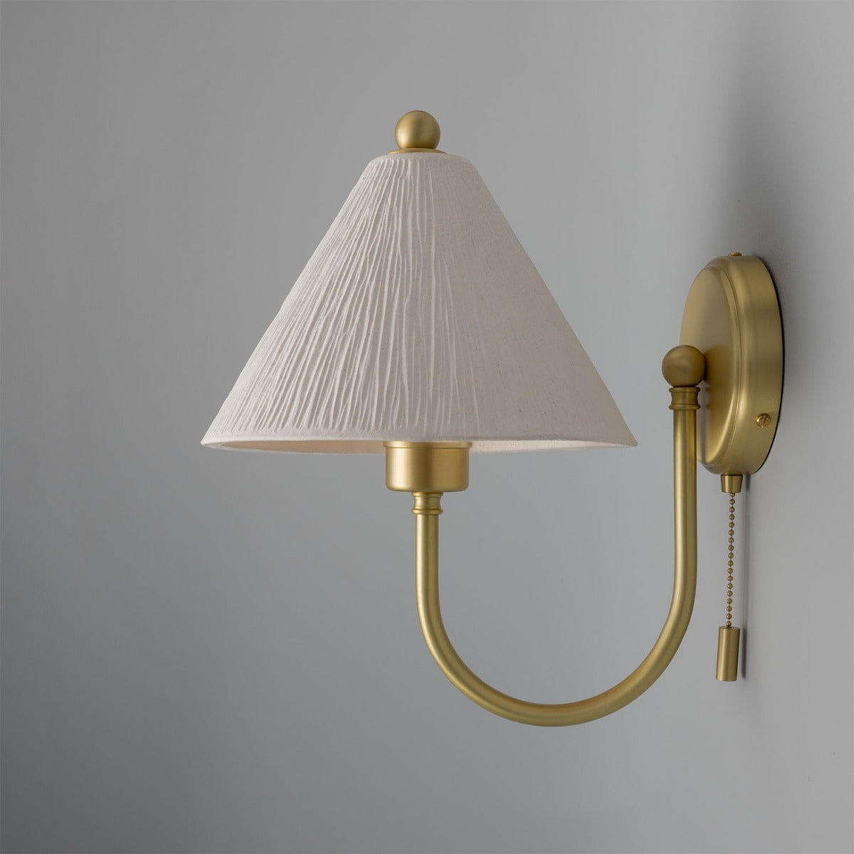 Tilia Organic Ceramic Cone Wall Light 24cm, Matte White Striped - View 13