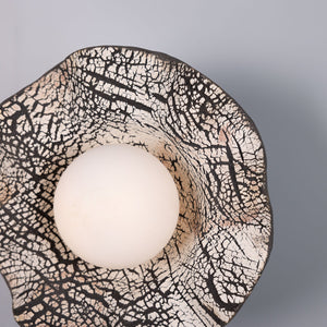 Rivale Wall Light with Wavy Ceramic Shade, Black Clay - View 6