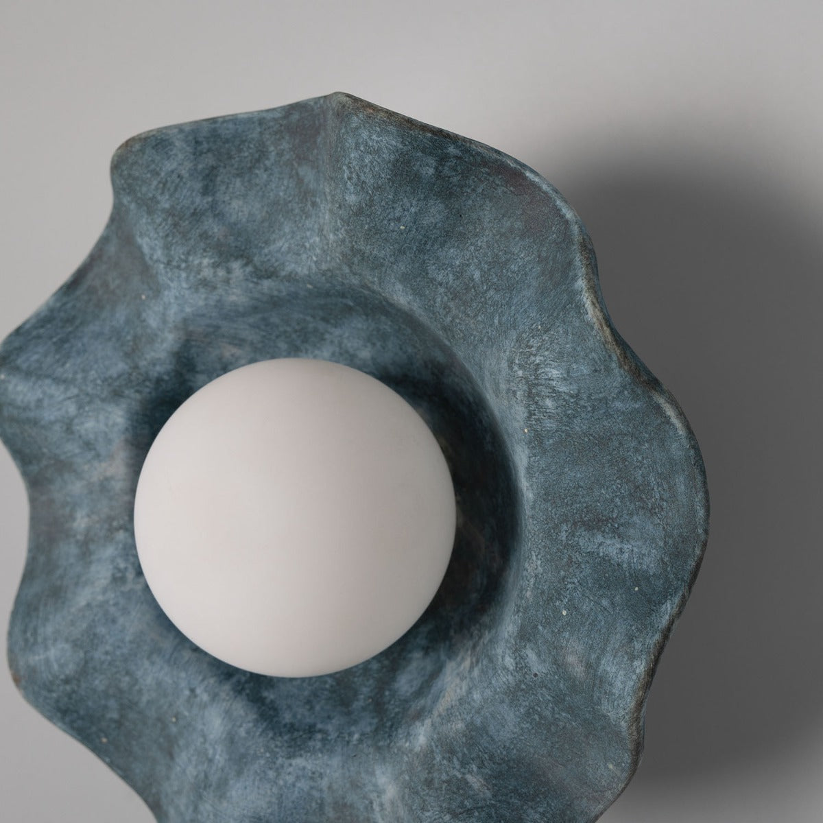 Rivale Wall Light with Wavy Ceramic Shade, Blue Earth - View 6