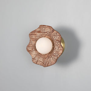 Rivale Wall Light with Wavy Ceramic Shade, Red Iron - Main View