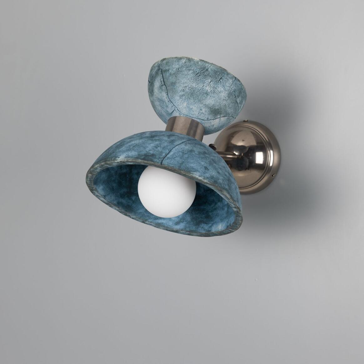 Nakaii Organic Ceramic Wall Light, Blue Earth 24cm IP20 - Wear and Tear