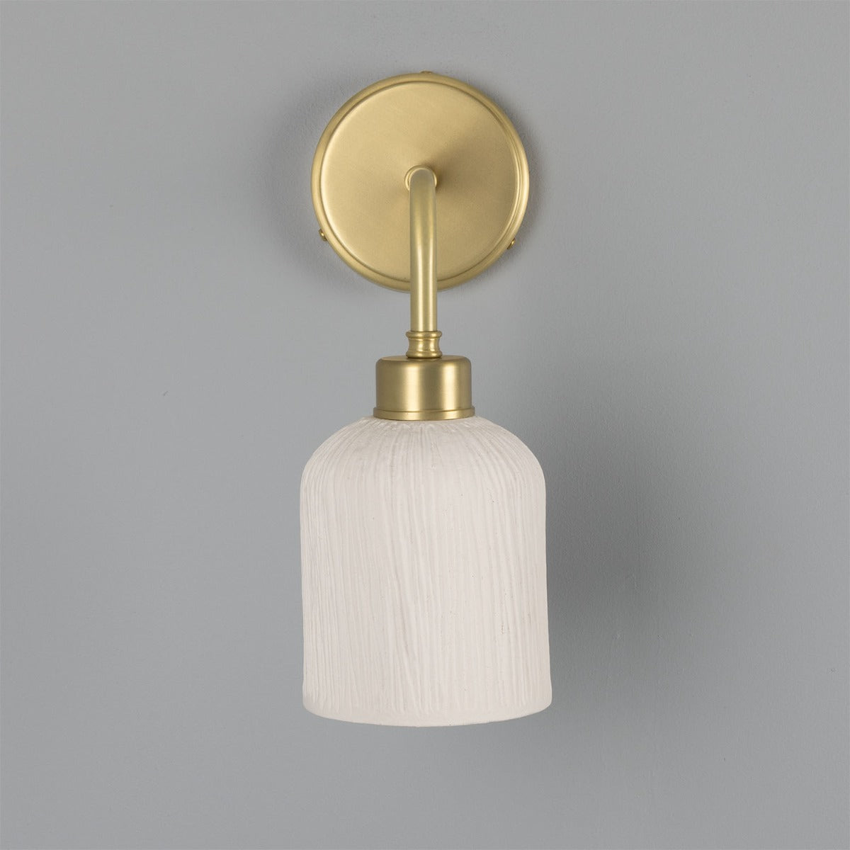 Osier Organic Ceramic Wall Light, Matte White Striped - View 11