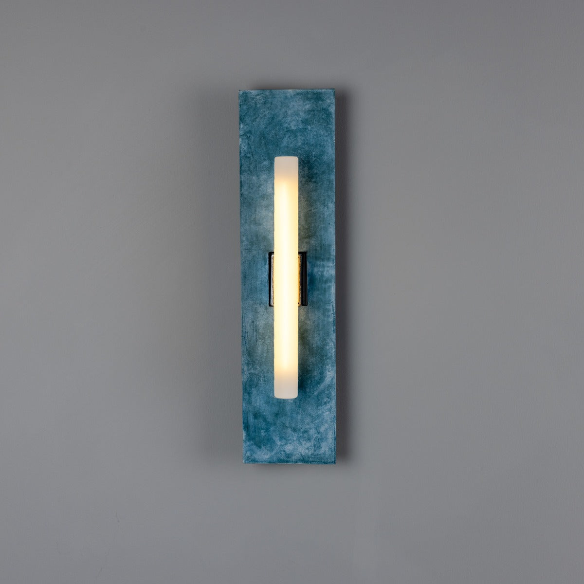 Capua Rectangular Ceramic Wall Light, Blue Earth 50cm IP20 - View 2