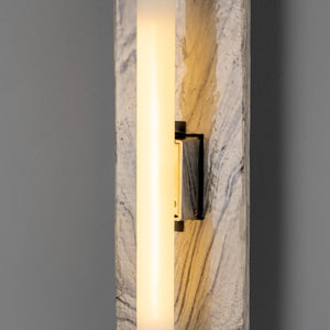 Capua Marbled Rectangular Ceramic Wall Light, 50cm IP20 - View 4