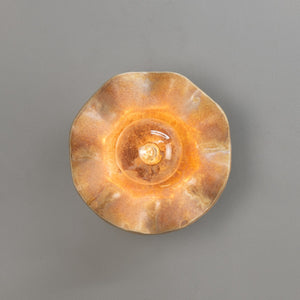 Rivale Wall Light with Wavy Ceramic Shade, Oatstone 21cm IP20 - View 2