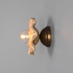 Rivale Wall Light with Wavy Ceramic Shade, Oatstone 21cm IP20 - View 3